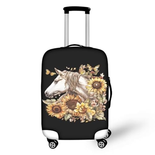 ERTYBD Gepäckabdeckung mit Fußball-Aufdruck, für Herren und Jungen, cooler Reisekoffer-Schutz, kratzfest, Spandex, Gepäckabdeckung, Fußball, Pferde Sonnenblumen, XL von ERTYBD