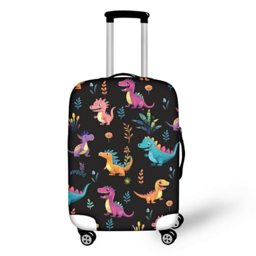 ERTYBD Gepäckhüllen mit Cartoon-Katzen-Druck, passend für 63,5 - 71,1 cm große Koffer, staubdicht, waschbar, Reisekoffer-Schutz für Männer und Frauen, Cartoon-Katzen, Cartoon Dinosaurier, XL von ERTYBD
