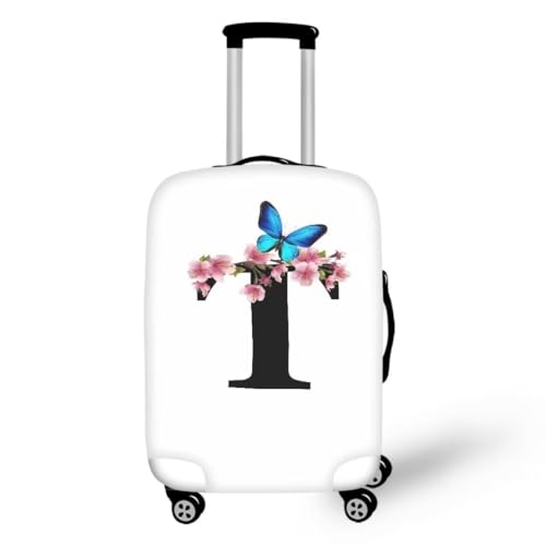 ERTYBD Gepäckschutz mit Blumenmotiv "O", für Damen und Herren, elastisch, dehnbar, bequem, weich, modisch, niedlich, Handgepäcktasche, Blumen-Buchstabe O, Blumen-Buchstabe T, M von ERTYBD
