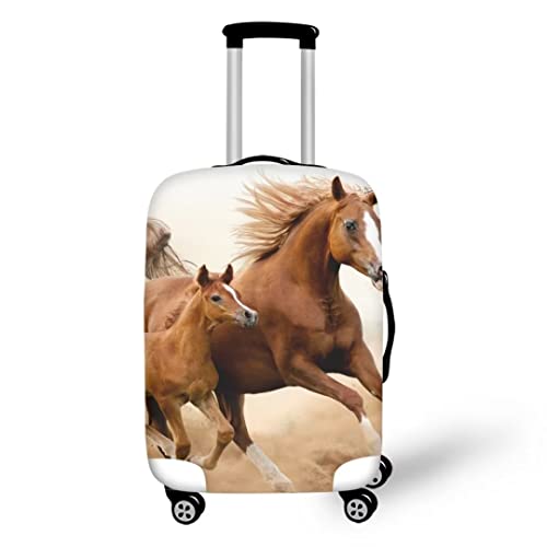 ERTYBD Kofferschutz mit Weltkarte für Damen und Herren, kratzfest, personalisierbar, Größe L, Weltkarte, Braun, Laufpferd, M von ERTYBD