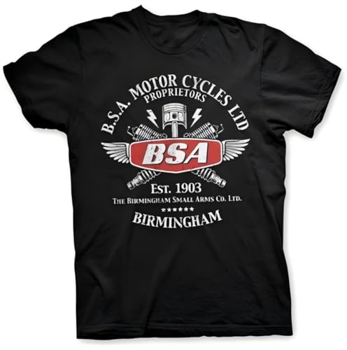 BSA Motorcycles Spark Plugs Birmingham Small Arms ens T-Shirt Short Sleeve Top Black L von ERVBfddaz