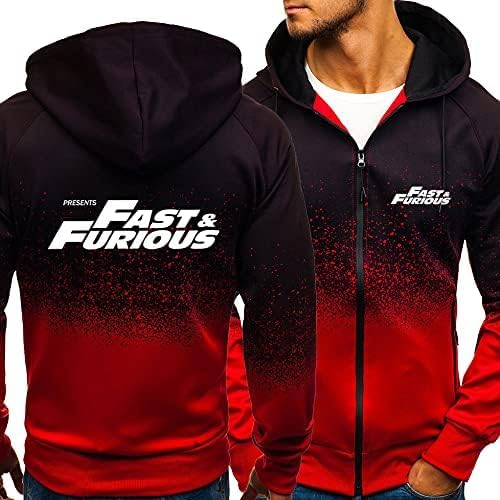 ERWAAD Herren Fleece Jacken mit Kapuze für Fast & Fur.ious Print Hoodie Pullover Casual Sweatshirts Mäntel - Teen Geschenk-A||M von ERWAAD