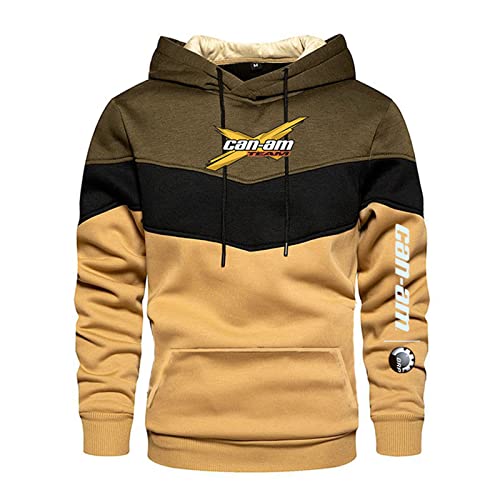 ERWAAD Herren-Kapuzen-Sweatshirt für Can-Am Druck Color Block Hoody Laufen Leichte Kapuzenpullover Pullover Langarm Freizeitpulli mit Kängurutasche-White||M von ERWAAD