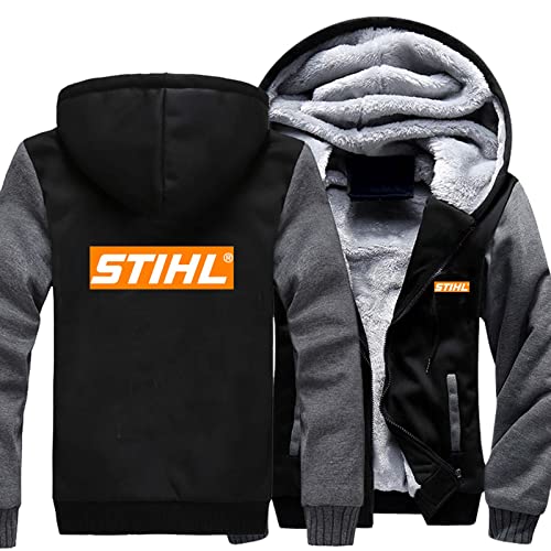 ERWAAD Herren Mode Hoodies Sweatshirts für S.T.I.H.L Print Reiß Verschluss Kapuzen jacken Pullover Herbst Winter Warme Dicke Kleidung Tops-D||XL von ERWAAD