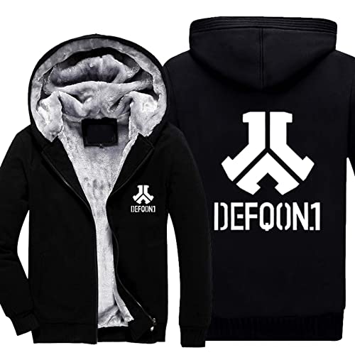 ERWAAD Herren Winter Hoodies Pullover für DEF.QON Print Fleece Jacken Mäntel Winter Warm Thick Hoodie Tops für Männer-D||M von ERWAAD