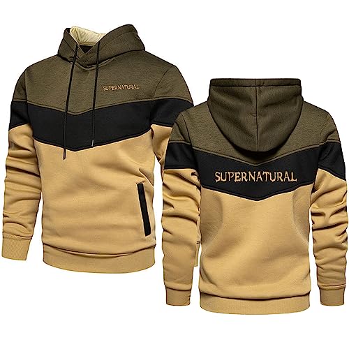 ERWAAD Unisex Casual Hoodie Für Supernatural Print Sweatshirt Kontrast Farbe Pullover Tops Langärmelige Trainingsanzüge Mit Kapuze Leichter Frühlingspullover Pullover Für Frauen Und Männer-Red||5XL von ERWAAD
