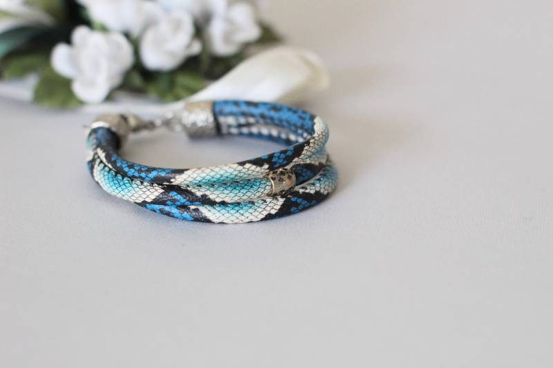 Benutzerdefinierte Herrenarmband, Eco-Leder-Armband Für Männer, Junge, Python-Motiv, Benutzerdefinierte Armband, Personalisiert, Hypoallergen Armband von ERYCOLLECTION