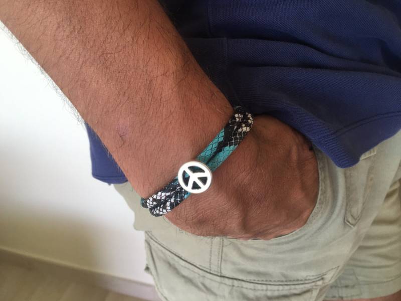 Herren Türkis Armband, Herren Armband Personalisiert, Eco Python Leder Für Ihn Unisex, Originelles Geschenk Männer, Hypoallergen von ERYCOLLECTION