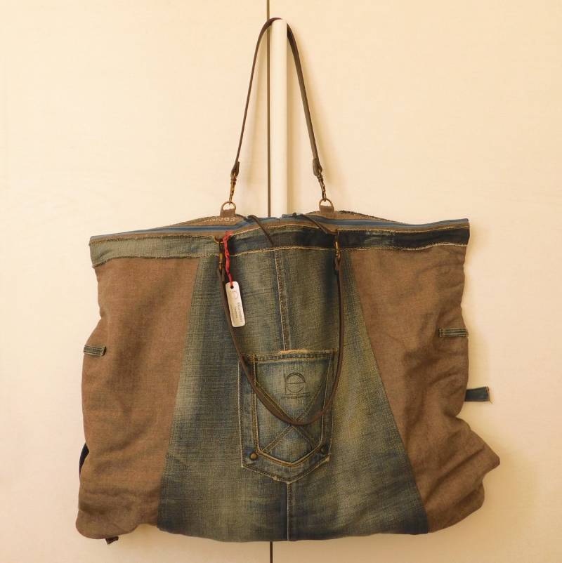 Candy Bag_Tasche Aus Reiner Schurwolle Und Jeans_Handgefertigt_Unikat von ERcreazioni