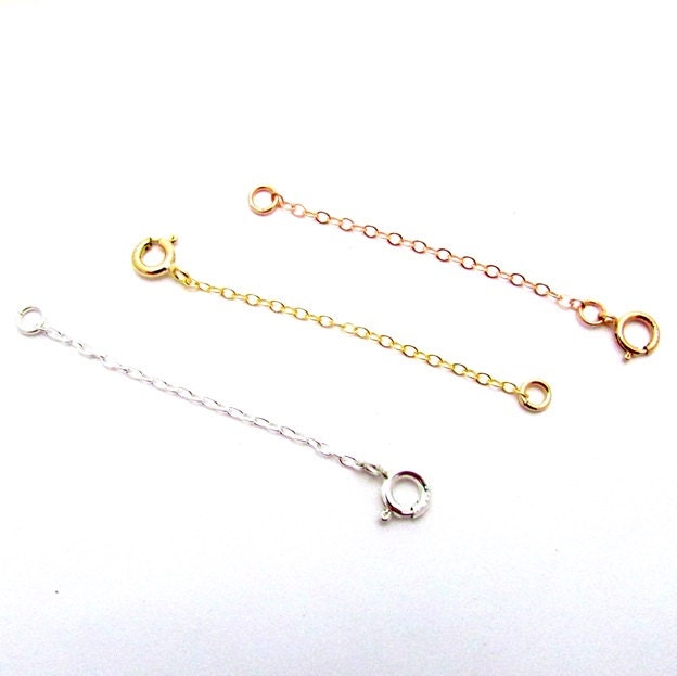 14K Gf Gelbe Kettenverlängerung, Rosegold 925 Sterling Silber Länge Wählen, Kabelkette, Federverschluss 14K Gf Gelbe Kettenverlängerung, Rosegold 925 Sterling Silber Länge Wählen, Kabelkette, Federverschluss von ERiaDesigns