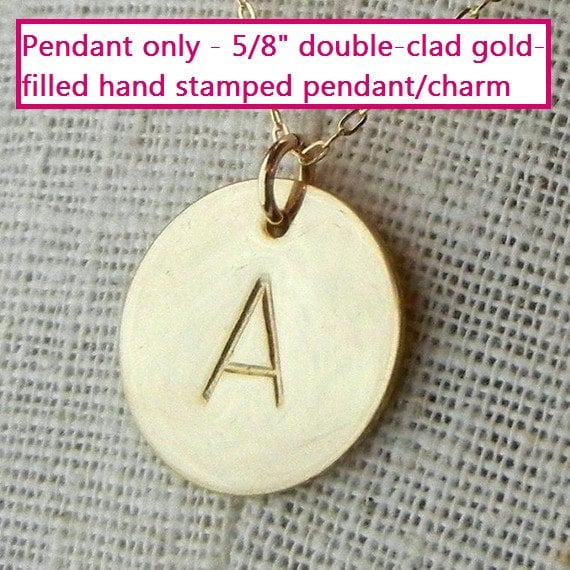 Gold Initial Charm | Filled 5/8"Scheibe Name Wort Symbol Von E. Ria Designs von ERiaDesigns