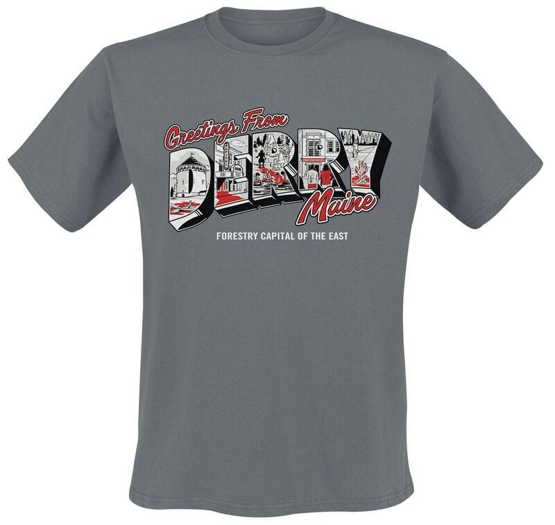 ES Welcome To Derry Greetings T-Shirt charcoal in 3XL von ES