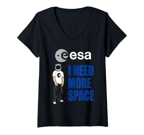 Damen ESA Astronaut Helm Cool I Need More Space T-Shirt mit V-Ausschnitt Damen ESA Astronaut Helm Cool I Need More Space T-Shirt mit V-Ausschnitt von ESA Astronaut I Need More Space Weiß Logo