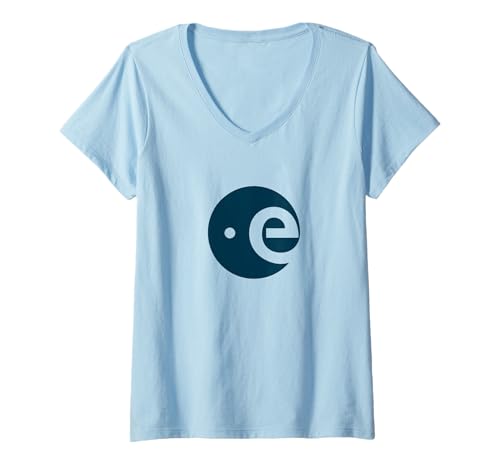Damen ESA European Space Agency E Logo T-Shirt mit V-Ausschnitt von ESA E Logo Blau