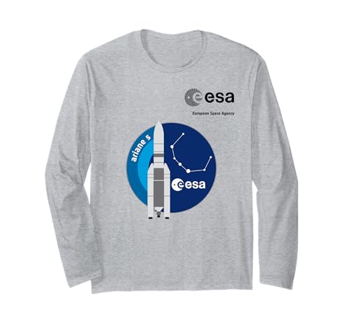 ESA European Space Agency Mission Ariane 5 Rakete Patch Langarmshirt von ESA European Space Agency Ariane 5 Rakete Black