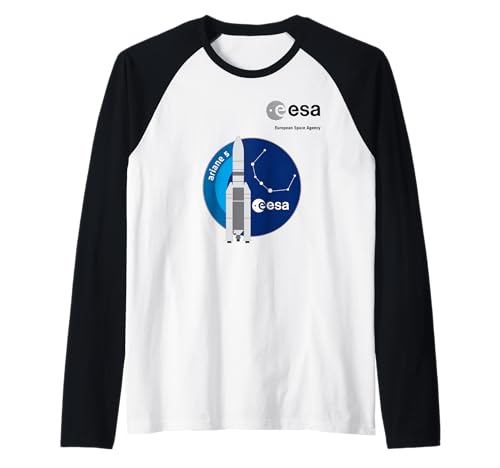 ESA European Space Agency Mission Ariane 5 Rakete Patch Raglan von ESA European Space Agency Ariane 5 Rakete Black