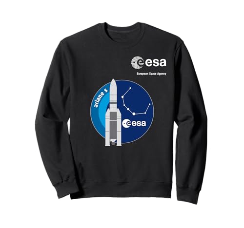 ESA European Space Agency Mission Ariane 5 Rakete Patch Sweatshirt von ESA European Space Agency Ariane 5 Rakete Weiß