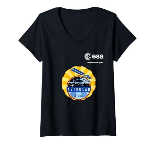 Damen ESA European Space Agency Mission Astrolab Patch T-Shirt mit V-Ausschnitt von ESA European Space Agency Astrolab Patch