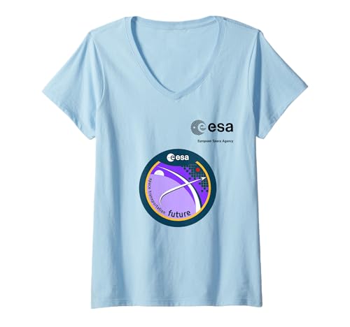 Damen ESA European Space Agency Mission Transportation Future T-Shirt mit V-Ausschnitt Damen ESA European Space Agency Mission Transportation Future T-Shirt mit V-Ausschnitt von ESA European Space Agency Transportation Schwarz