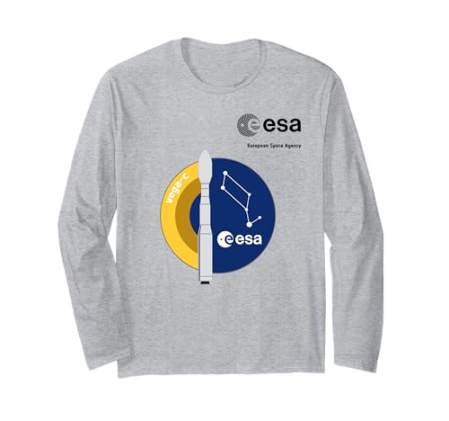 ESA European Space Agency Mission Vega c Rakete Patch Langarmshirt von ESA European Space Agency Vega c Rakete Schwarz