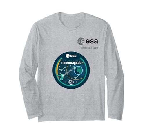 ESA European Space Agency Mission nanomagsat Patch Langarmshirt von ESA European Space Agency nanomagsat Schwarz