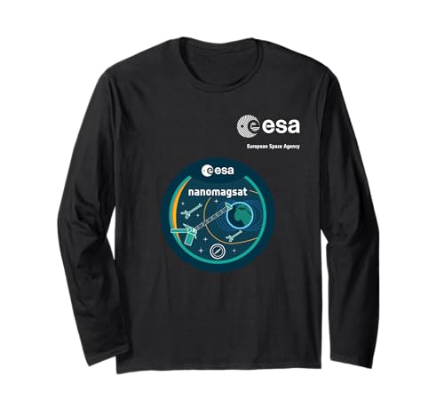 ESA European Space Agency Mission nanomagsat Patch Langarmshirt von ESA European Space Agency nanomagsat Weiß