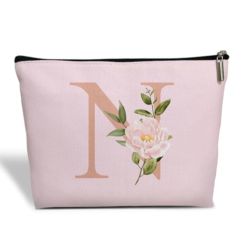 ESAMP Make-up-Tasche mit Monogramm für Frauen, Muttertagsgeschenk, Abschlussgeschenk für Mutter, Freundin, beste Schwester, Kosmetiktasche mit Reißverschluss, Hochzeitsgeschenk für Braut, von ESAMP