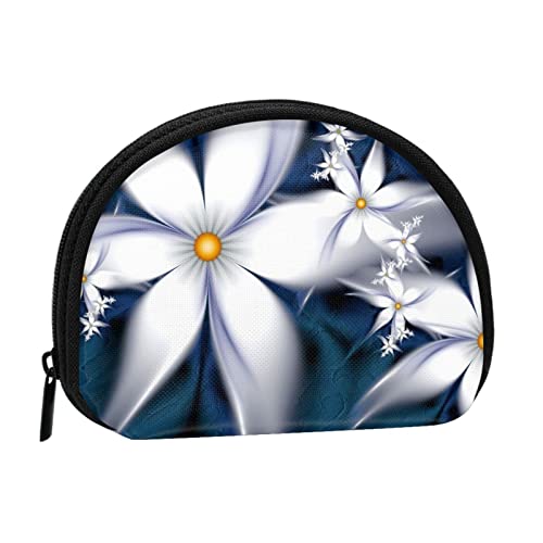 Artistic Daisy Floral Portable Mini Change Storage Bag, Stylish and Compact Coin Purse, Suitable for Daily Carry, Schwarz , Einheitsgröße von ESASAM