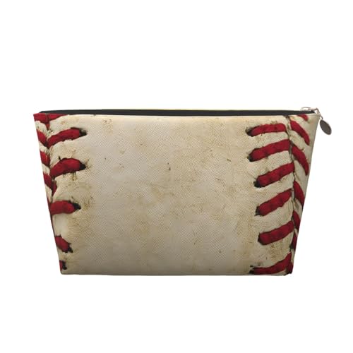 Baseballs Leder-Reise-Kulturbeutel, ein modischer und praktischer Make-up-Organizer, gold, Einheitsgröße von ESASAM