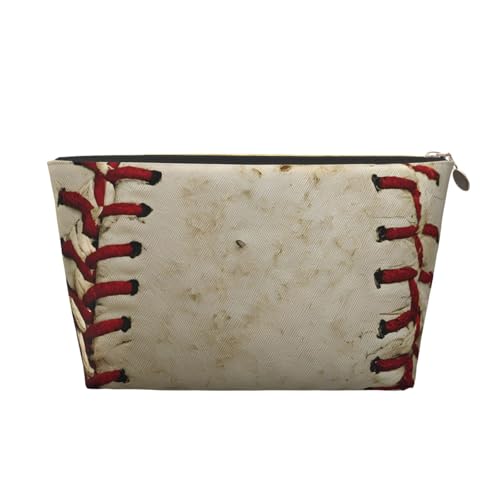 Baseballs Leder-Reise-Kulturbeutel, ein modischer und praktischer Make-up-Organizer, gold, Einheitsgröße von ESASAM