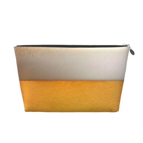 Beer Bubble Leder-Reise-Kulturbeutel, ein modischer und praktischer Make-up-Organizer, silber, Einheitsgröße Beer Bubble Leder-Reise-Kulturbeutel, ein modischer und praktischer Make-up-Organizer, silber, Einheitsgröße von ESASAM