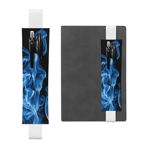 Blue Flame Leder-Federmäppchen, Lesezeichen, einfach und elegant, modisch und praktisch von ESASAM