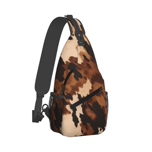 Braune Brusttasche aus Rindsleder, leichte Riemen, robust und langlebig, geeignet für die meisten Menschen, Schwarz , Einheitsgröße von ESASAM