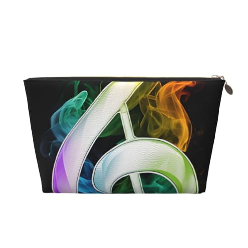 Bunte Reisetasche aus Leder mit Musiknoten, ein modischer und praktischer Make-up-Organizer, gold, Einheitsgröße von ESASAM