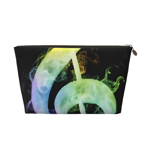 Bunte Reisetasche aus Leder mit Musiknoten, ein modischer und praktischer Make-up-Organizer, gold, Einheitsgröße von ESASAM