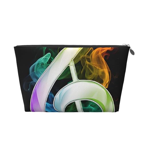 Bunte Reisetasche aus Leder mit Musiknoten, ein modischer und praktischer Make-up-Organizer, silber, Einheitsgröße von ESASAM