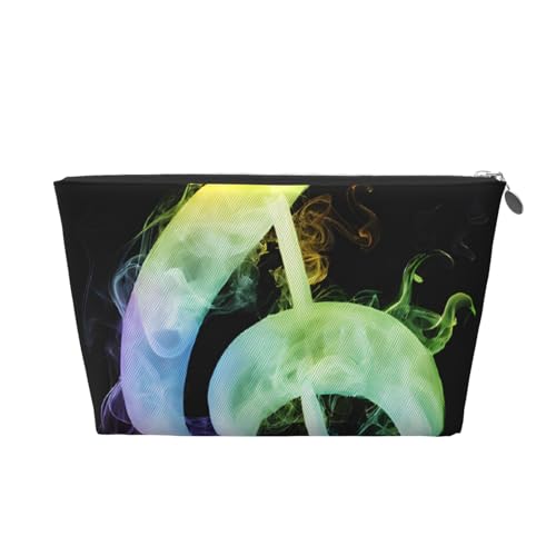 Bunte Reisetasche aus Leder mit Musiknoten, ein modischer und praktischer Make-up-Organizer, silber, Einheitsgröße von ESASAM