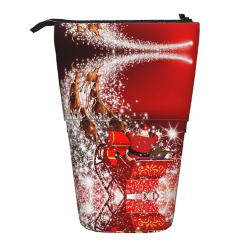 Christmas Magic Vertikales einziehbares Federmäppchen, einfach zu bedienen, verstellbare Größe nach Bedarf, Schwarz , Einheitsgröße, Schulranzen von ESASAM