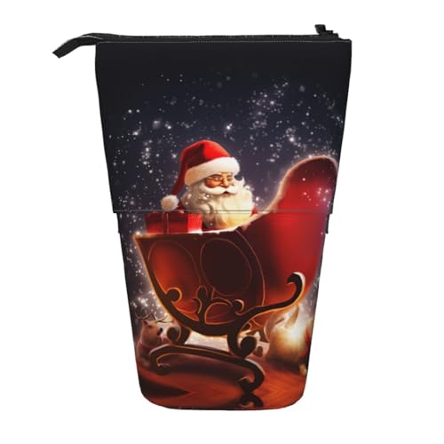 Christmas Magic Vertikales einziehbares Federmäppchen, einfach zu bedienen, verstellbare Größe nach Bedarf, Schwarz , Einheitsgröße, Schulranzen von ESASAM