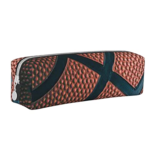 ESASAM Basketball-Sport-Federmäppchen, schlichtes und stilvolles Leder-Federmäppchen – Schreibwaren-Organizer und Reiseaufbewahrung, Stifthalter, Federmäppchen, Federmäppchen, Künstlerbedarf, weiß, von ESASAM