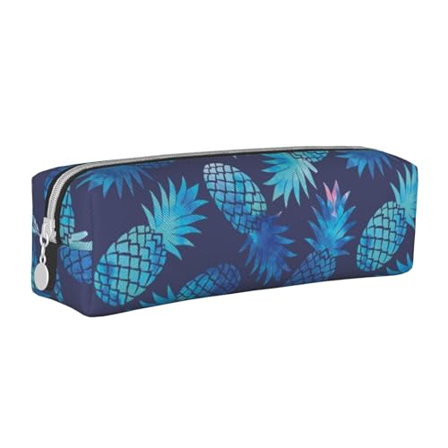 ESASAM Blaue Ananas einfache und stilvolle Leder-Federmäppchen – Schreibwaren-Organizer und Reiseaufbewahrung, Stifthalter, Federmäppchen, Reißverschlusstasche, Stifteetui, Kunstbedarf, weiß, ESASAM Blaue Ananas einfache und stilvolle Leder-Federmäppchen – Schreibwaren-Organizer und Reiseaufbewahrung, Stifthalter, Federmäppchen, Reißverschlusstasche, Stifteetui, Kunstbedarf, weiß, von ESASAM