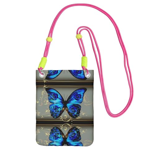ESASAM Blue Butterfly Handytasche mit großem Fassungsvermögen für sorgenfreies Reisen, Fuchusia, Einheitsgröße ESASAM Blue Butterfly Handytasche mit großem Fassungsvermögen für sorgenfreies Reisen, Fuchusia, Einheitsgröße von ESASAM