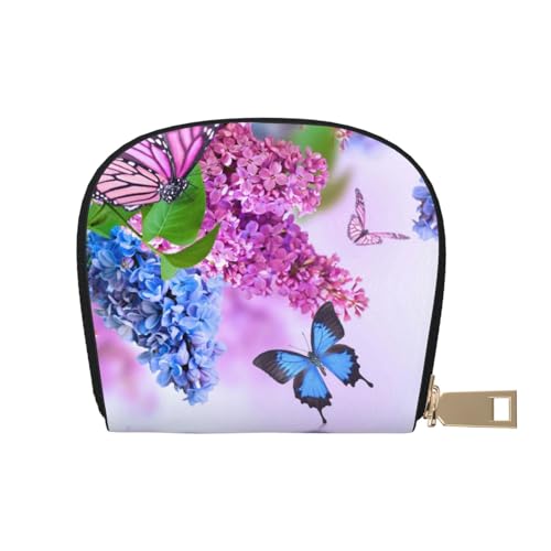 ESASAM Butterfly Garden Leather Shell Card Bag - Compact and Durable Card Wallet, Multiple Slots Card Organizer, Secure, Portable and Large Capacity Card Holder, Schmetterlingsgarten, Einheitsgröße von ESASAM