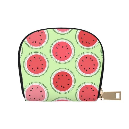 ESASAM Cartoon Alpaka Cute Animal Leather Shell Card Bag - Compact and Durable Card Wallet, Multiple Slots Card Organizer, Secure, Portable and Large Capacity Card Holder, Wassermelone Grün, von ESASAM