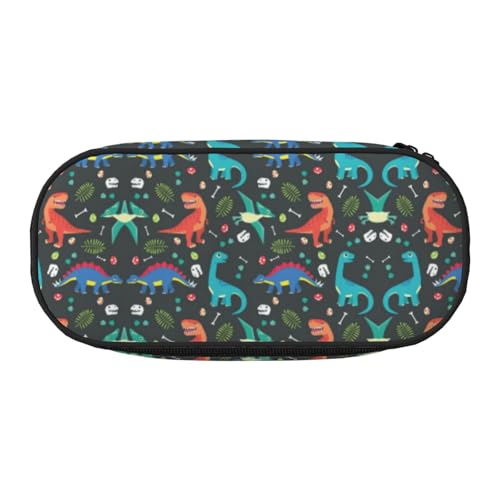 ESASAM Cartoon-Dinosaurier-Federmäppchen - der notwendige Stauraum für Stifte, Bleistifte und Schreibwaren, Schwarz , Einheitsgröße, Schulranzen von ESASAM