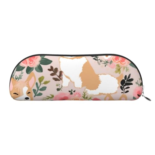 ESASAM Corgi Aufbewahrungstasche aus Leder, halbrunde Form, einfach und modisch, silber, Einheitsgröße, Schulrucksack von ESASAM