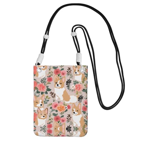 ESASAM Corgi Floral Flowers A Large Capacity Crossbody Phone Case For Worry Free Travel, Schwarz , Einheitsgröße ESASAM Corgi Floral Flowers A Large Capacity Crossbody Phone Case For Worry Free Travel, Schwarz , Einheitsgröße von ESASAM