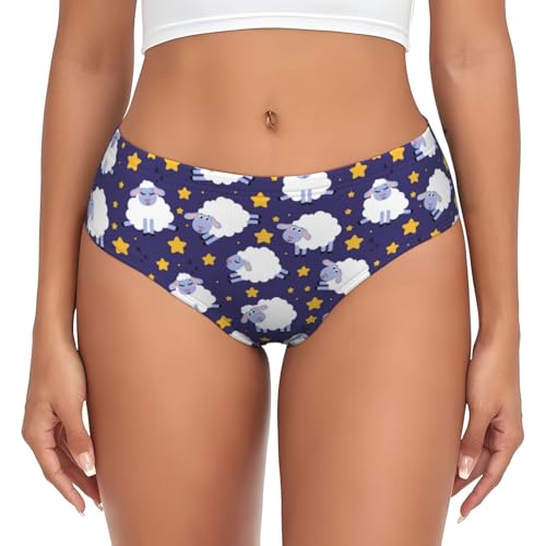 ESASAM Damen Slips mit Schaf, bequeme und atmungsaktive Unterwäsche mit elastischem Bund und nahtlosem Design, niedrige Taille, Unterwäsche für den täglichen Gebrauch, Schwarz , L von ESASAM