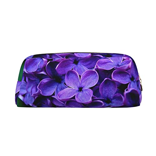 ESASAM Dreidimensionales Federmäppchen aus Leder mit violettem Blumenmuster, einfach und elegant, modisch und praktisch, gold, Einheitsgröße, Schulrucksack von ESASAM