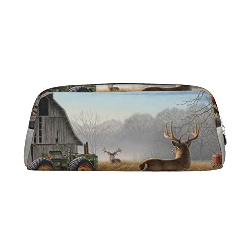 ESASAM Dreidimensionales Federmäppchen mit Hirschjagdleder-Reißverschluss, einfach und elegant, modisch und praktisch, silber, Einheitsgröße, Schulrucksack von ESASAM